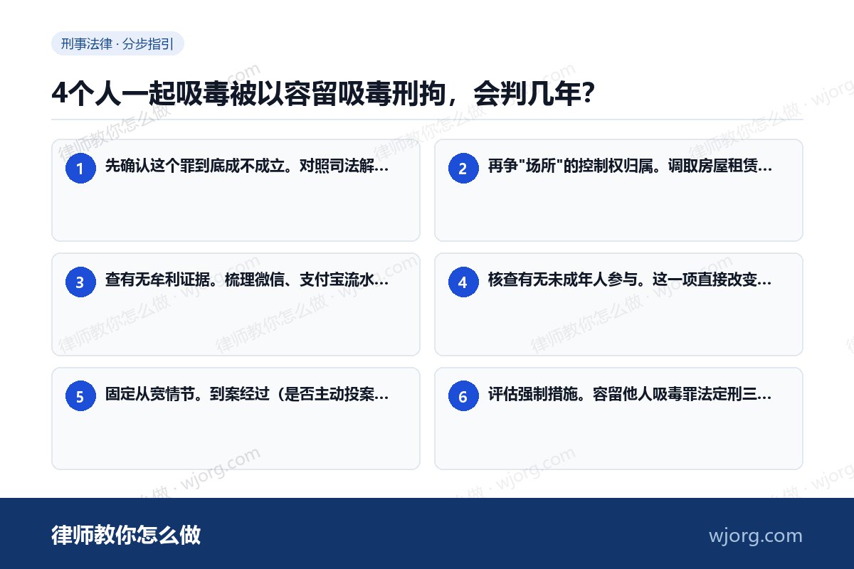 4个人一起吸毒被以容留吸毒刑拘,会判几年? 4个人一起吸毒被以容留吸毒刑拘,:6 步办理流程示意图