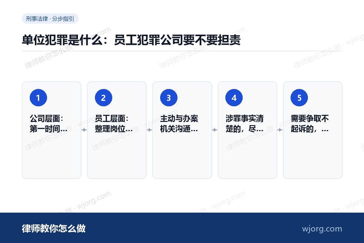 单位犯罪是什么:员工犯罪公司要不要担责 单位犯罪是什么:员工犯罪公司要不:5 步办理流程示意图