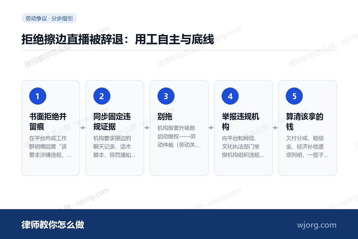 拒绝擦边直播被辞退：用工自主与底：5 步办理流程示意图