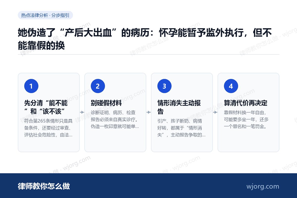 她伪造了“产后大出血”的病历:怀孕能暂予监外执行,但不能靠假的换 她伪造了“产后大出血”的病历:怀:4 步办理流程示意图