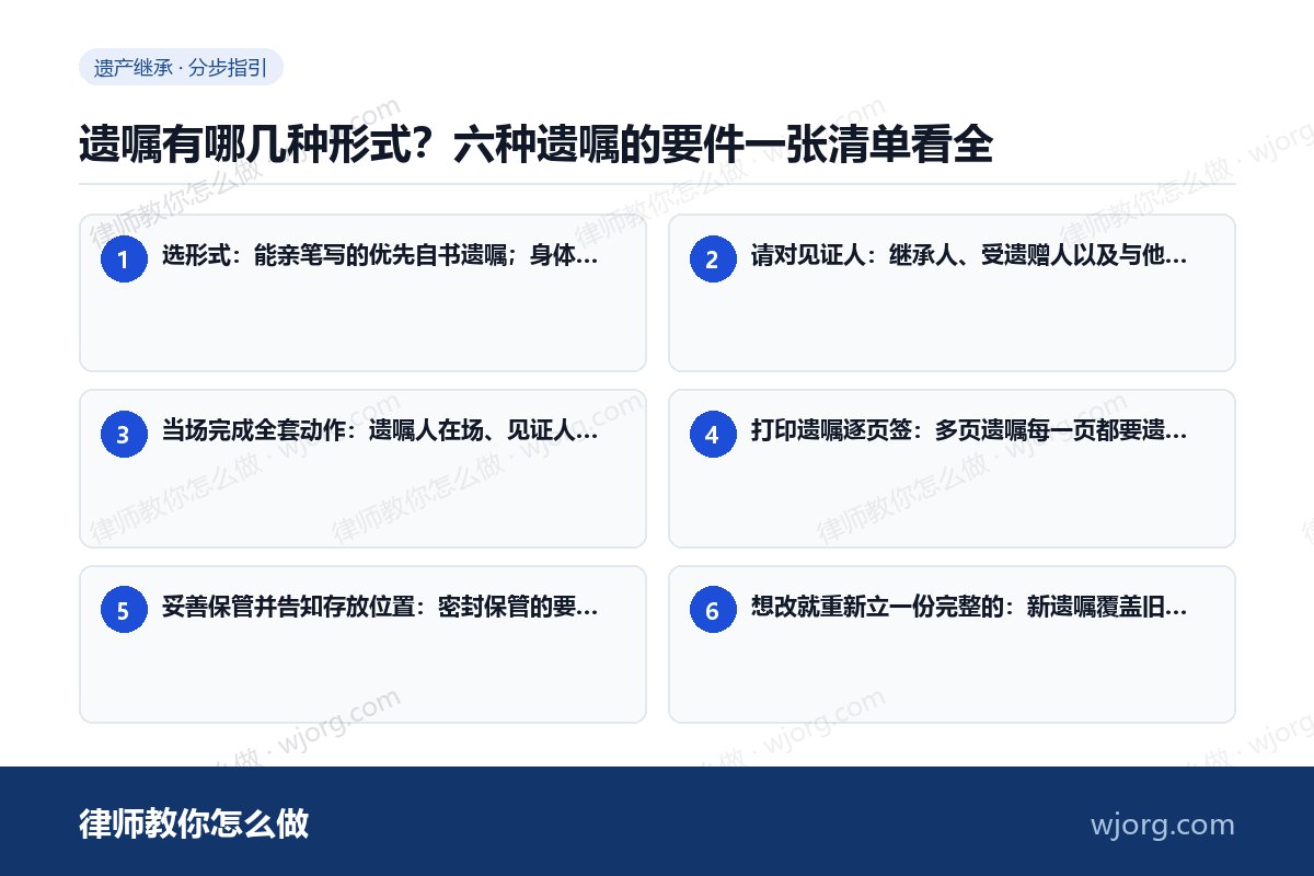 遗嘱有哪几种形式：6 步办理流程示意图